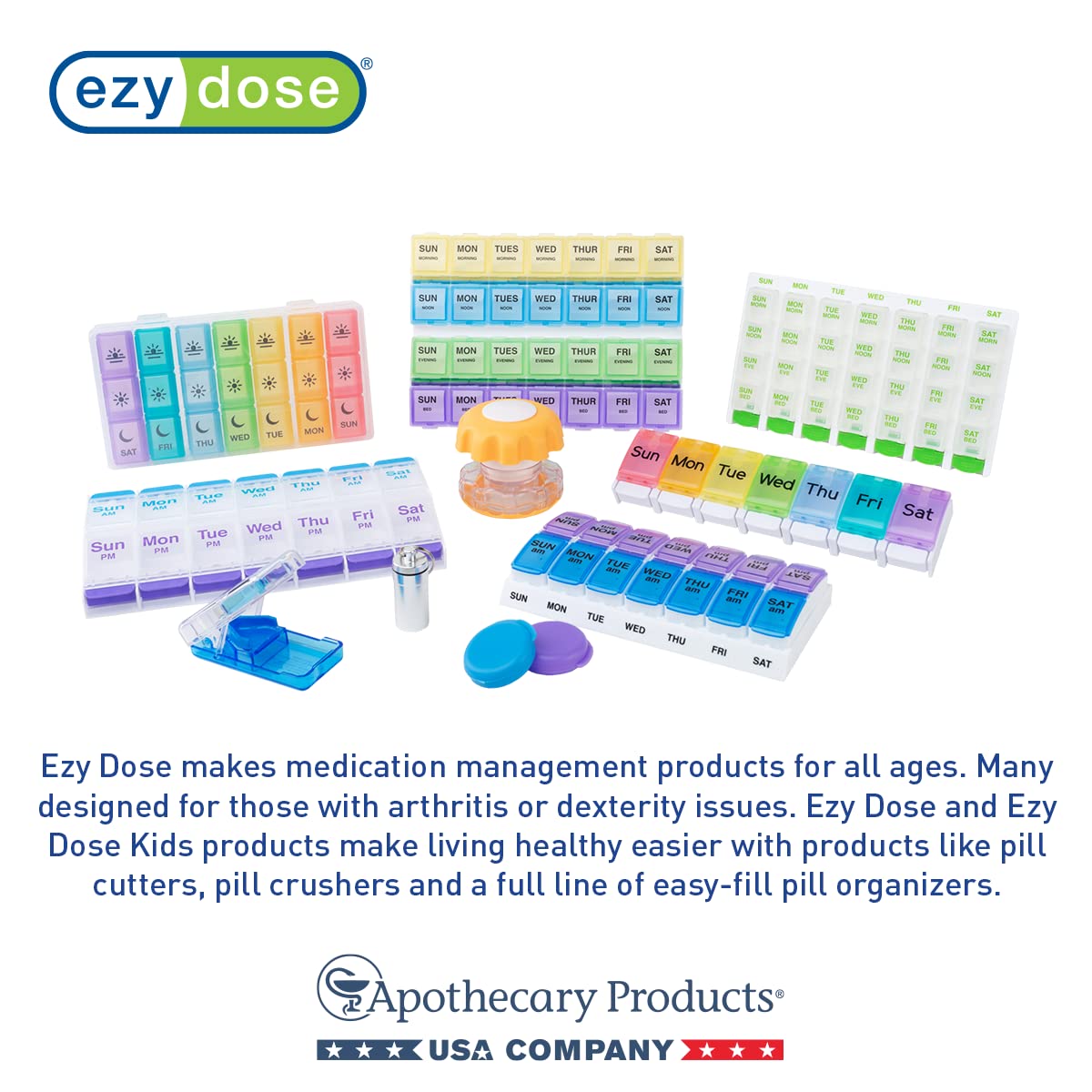 ezy dose XL Pill Planner Extra Large Weekly Medication Organizer - Assorted Colors-025715675718-LR-303564-8-LR eShop
