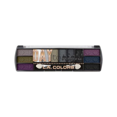 L.A. Colors Day to Night 12-Color Eyeshadow Palette - Nightfall