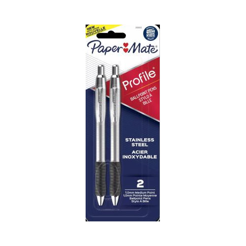 Papermate Profile Metal Ballpoint Pen 2CT Black