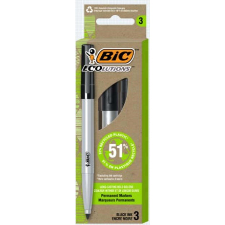 BIC ECO PERMANENT MARKER 3CT