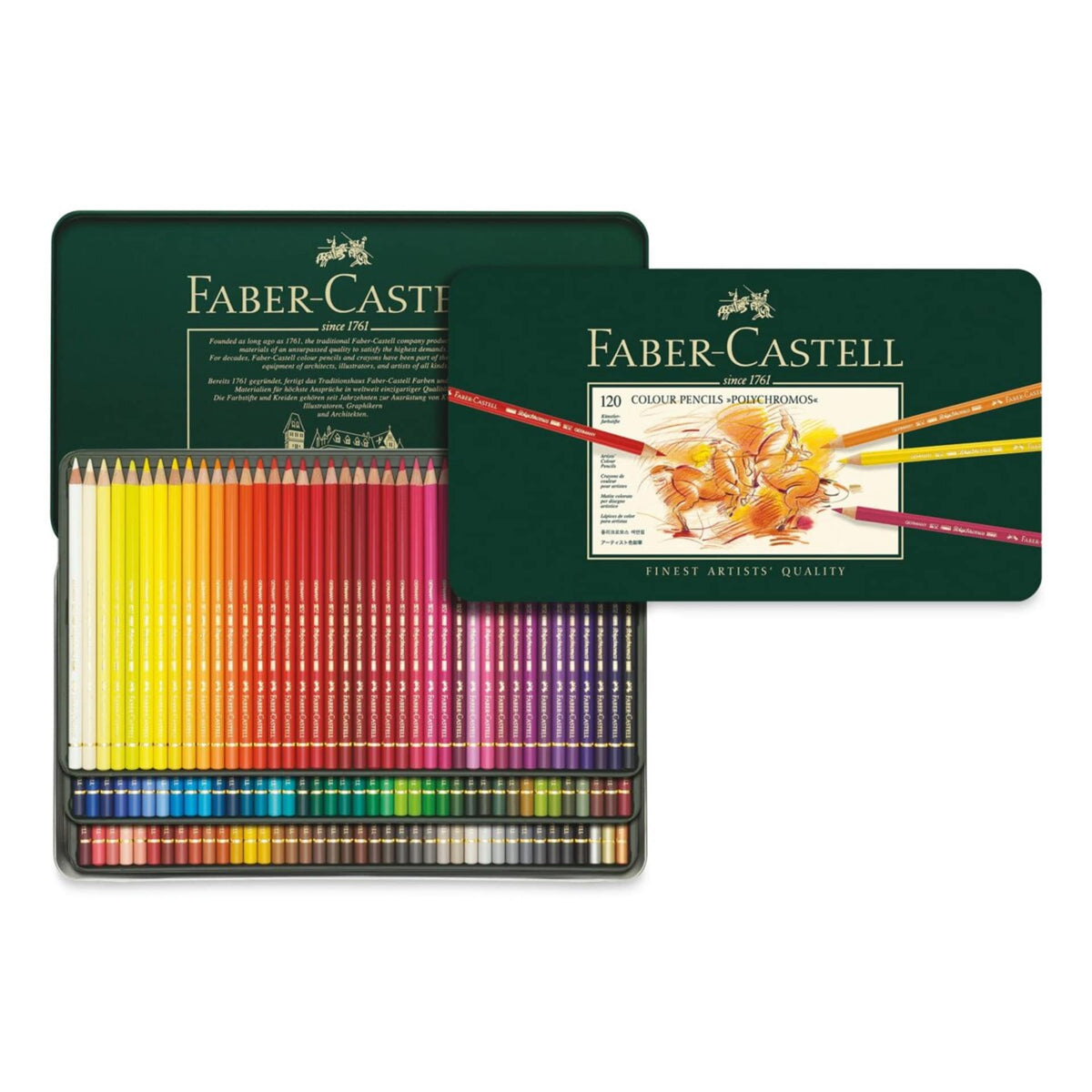 Faber-Castell Polychromos Pencil Tin Box Set, 120 count-4005401100119-LR-351084-1-LR eShop