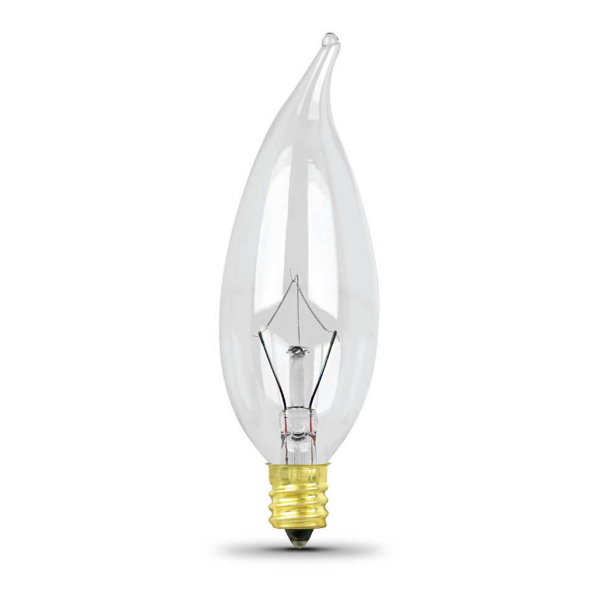 FEIT Electric 25 Watt Flame Tip Chandelier Dimmable Incandescent CA10 Light Bulb, E12 Base - Soft White, 2 count-017801000023-LR-230902-2-LR eShop