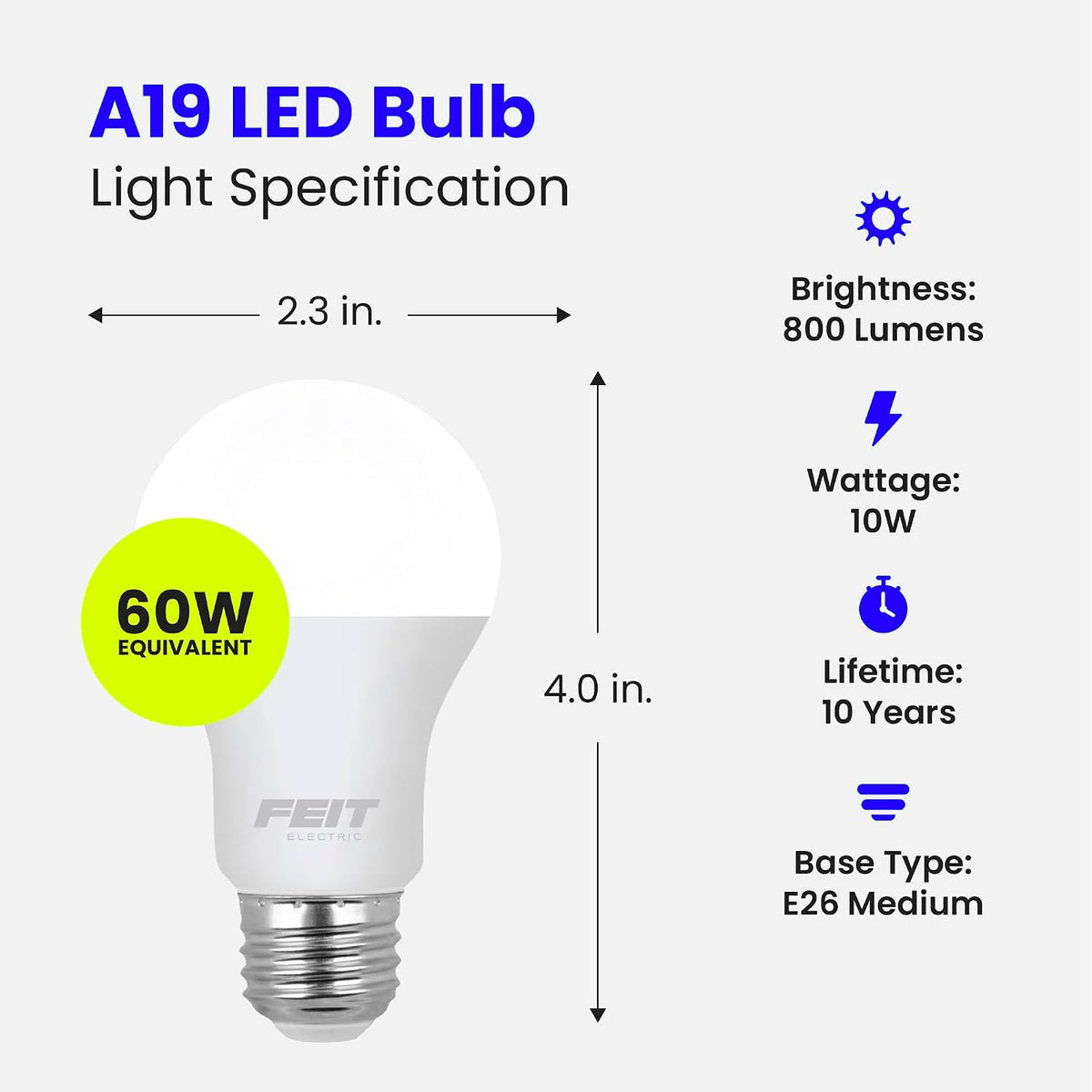 FEIT Electric 60 Watt LED Light Bulbs - Soft White, 4 count-017801143881-LR-306760-3-LR eShop