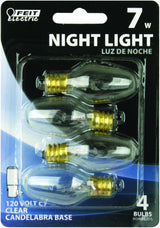 FEIT Electric 7 Watt C7 Night Light Bulb - Clear, 4 pack-017801005684-LR-230932-1-LR eShop