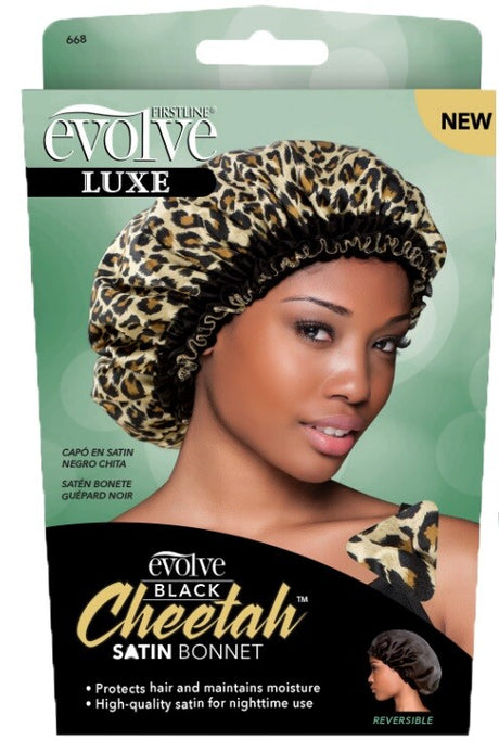 Firstline Evolve Luxe Satin Reversible Bonnet - Black and Cheetah-761809006685-LR-339810-1-LR eShop