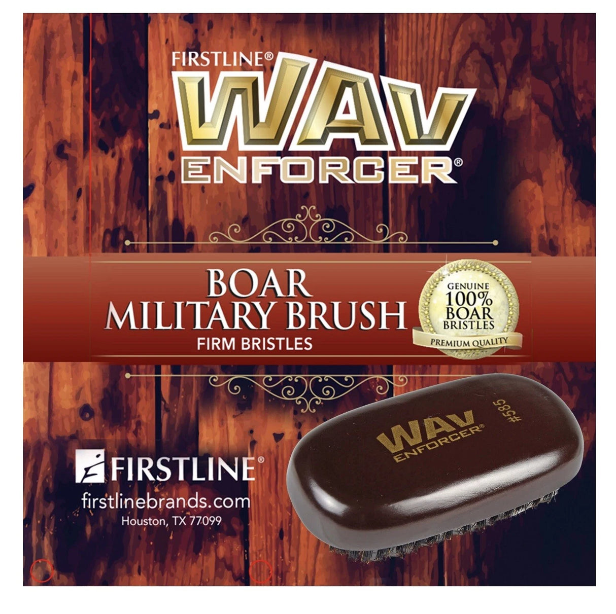 Firstline WAVEnforcer Military Boar Bristle Brush - Oval, 5”-761809055850-LR-293556-7-LR eShop
