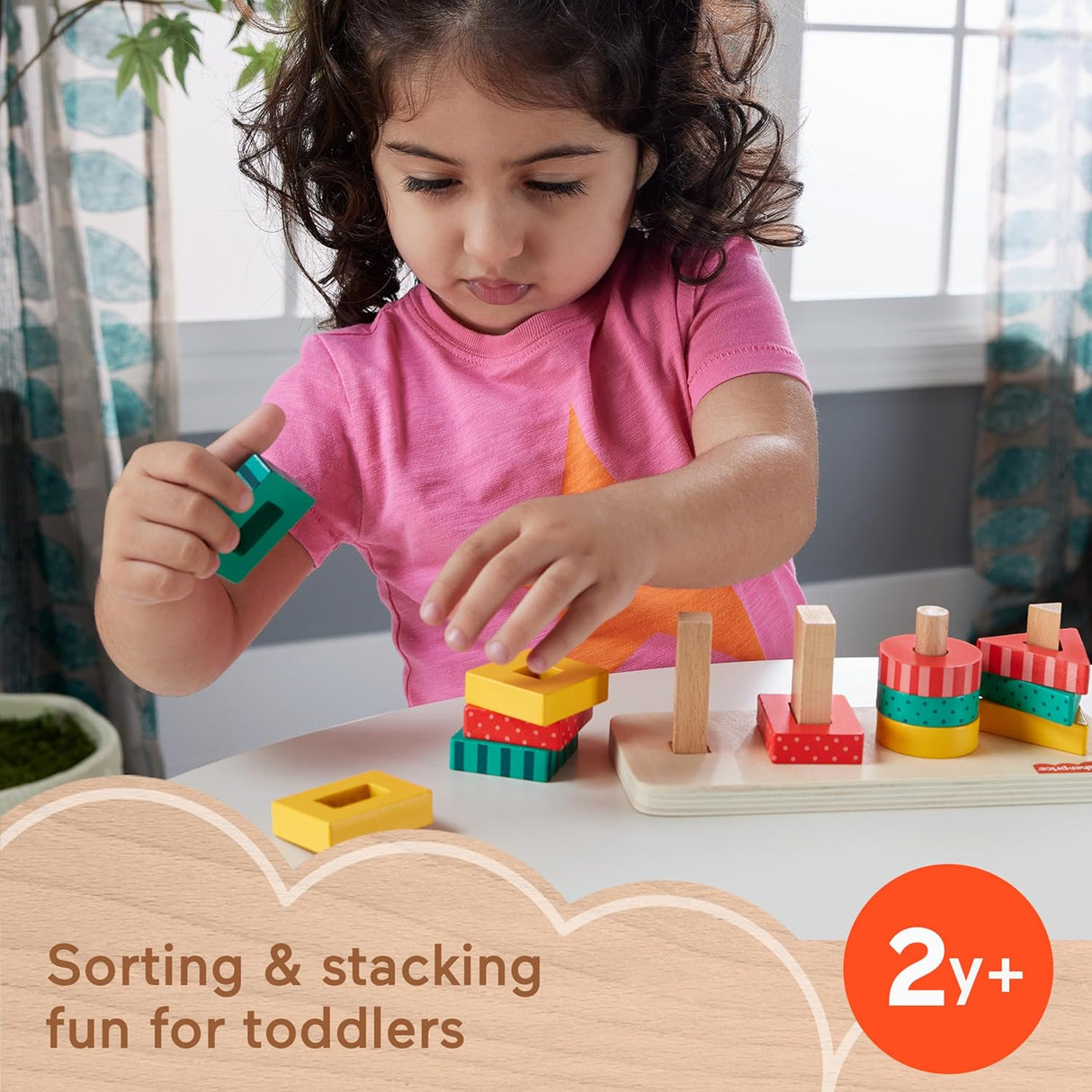 Fisher-Price Toddler Sorting Toy Wooden Shape Stacker-194735238187-LR-357616-4-LR eShop