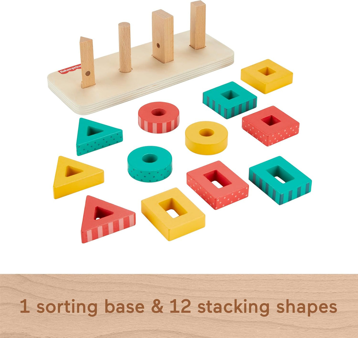 Fisher-Price Toddler Sorting Toy Wooden Shape Stacker-194735238187-LR-357616-7-LR eShop