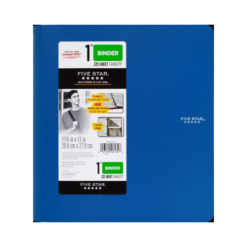 Five Star 1" Plastic Binder, 225 Sheet Capacity-043100261346-LR-324386-1-LR eShop