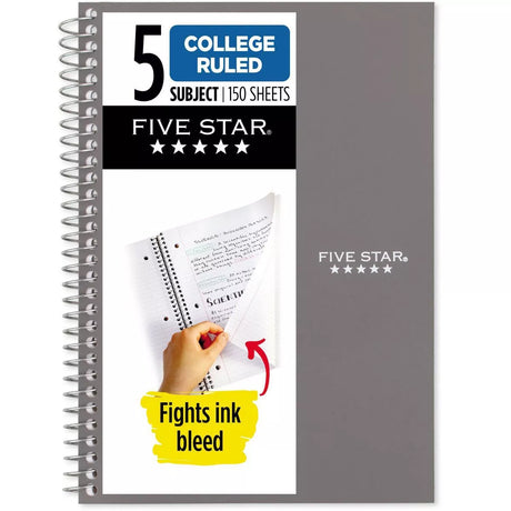 Five Star 5 Subject College Ruled Notebook - Assorted Colors, 9.5" x 6"-071723121648-LR-354812-1-LR eShop