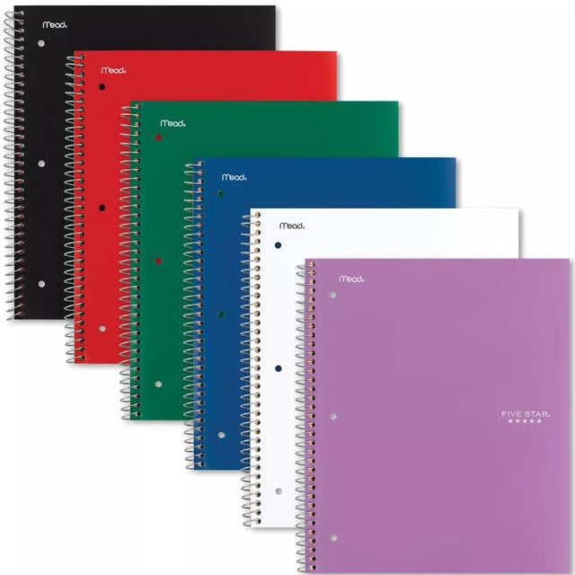 Five Star 5 Subject College Ruled Spiral Notebook - Assorted Colors-043100062080-LR-50690-1-LR eShop