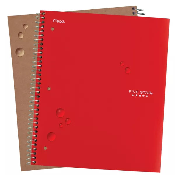 Five Star 5 Subject College Ruled Spiral Notebook - Assorted Colors-043100062080-LR-50690-6-LR eShop