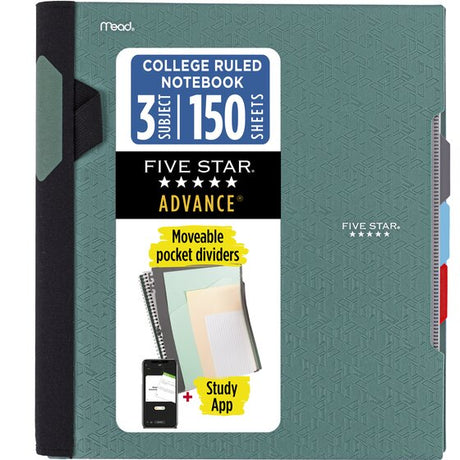 Five Star College Ruled Advance Wirebound Notebook - Assorted Colors, 3 Subject-043100063247-LR-325899-1-LR eShop