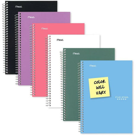 FIVE STAR College Ruled Spiral Notebook, 9.5" x 6" - Assorted Colors, 5 Subject-071723121648-LR-354812-2-LR eShop