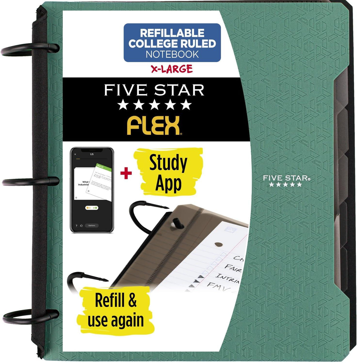 FIVE STAR Flex College Rules Refillable Hybrid NoteBinder - Assorted Colors, 1.5"-043100293248-LR-336628-1-LR eShop