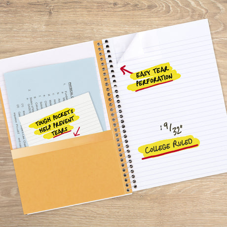 Five Star Recycled Notebook, 3 Subject, College Ruled, 6" x 9 1/2"-071723289218-LR-363505-2-LR eShop