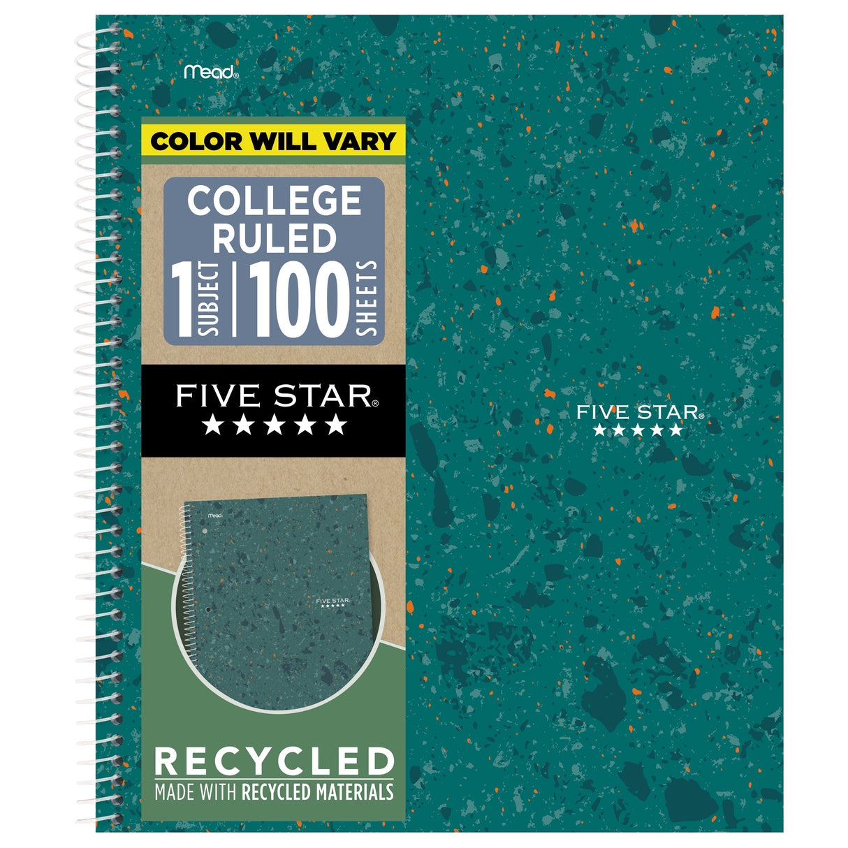 Five Star Recycled Notebook Plus Study App, 1 Subject, College Ruled, 8 1/2" x 11"-071723149567-LR-363502-1-LR eShop