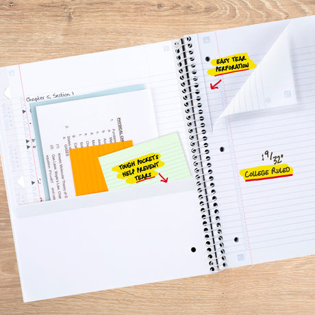 Five Star Recycled Notebook Plus Study App, 1 Subject, College Ruled, 8 1/2" x 11"-071723149567-LR-363502-2-LR eShop