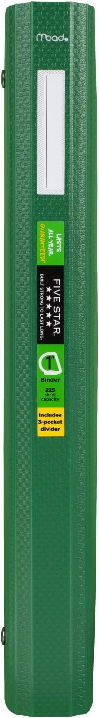 FIVE STAR Three Ring Plastic Binder - Assorted Colors, 1"-043100261346-LR-324386-2-LR eShop