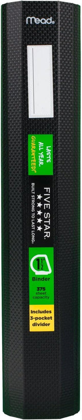 FIVE STAR Three Ring Plastic Binder - Assorted Colors, 1.5"-043100261360-LR-325897-4-LR eShop