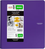 FIVE STAR Three Ring Plastic Binder - Assorted Colors, 1.5"-043100261360-LR-325897-6-LR eShop