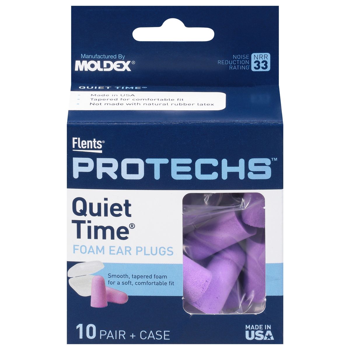 Flents PROTECHS Quiet Time Foam Ear Plugs - Purple, 10 pairs-023185680003-LR-338797-1-LR eShop
