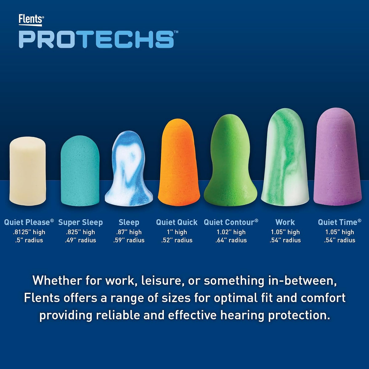 Flents PROTECHS Quiet Time Foam Ear Plugs - Purple, 10 pairs-023185680003-LR-338797-4-LR eShop