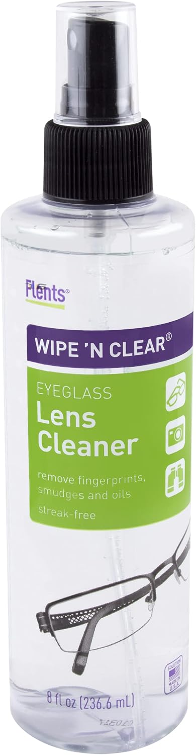 Flents WIPE 'N CLEAR Eyeglass Lens Cleaner Spray, 8 oz-077602004484-LR-355367-1-LR eShop