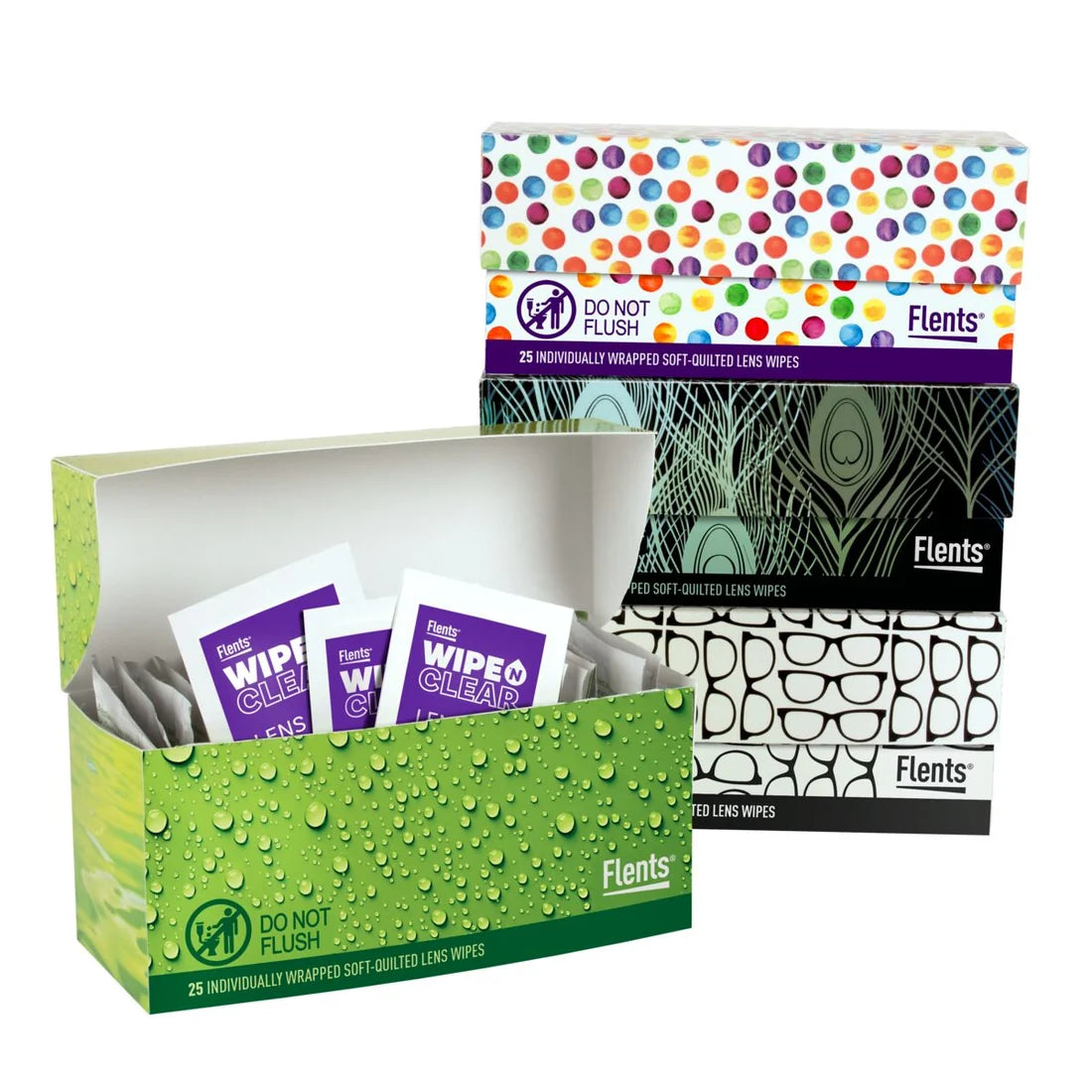 Flents WIPE 'N CLEAR Lens Wipes Box - Assorted Box Patterns, 25 wipes-025715690407-LR-309985-2-LR eShop