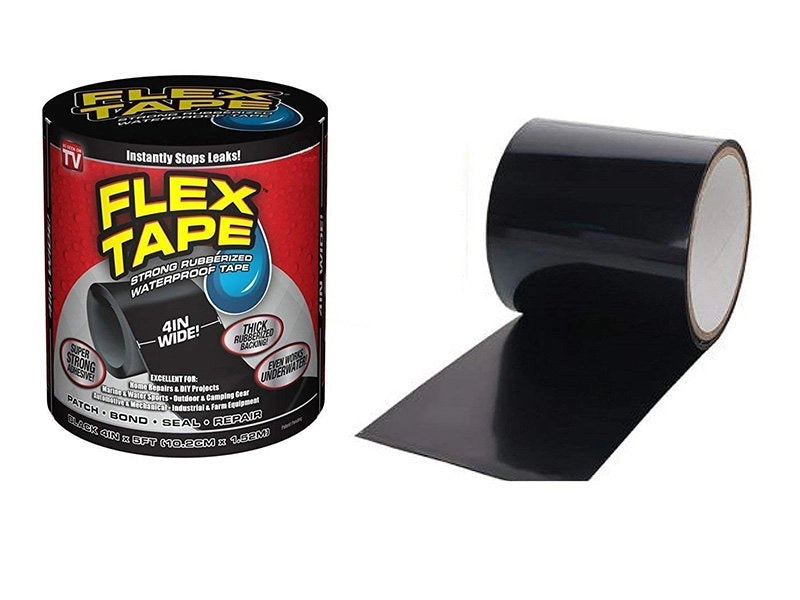 FLEX SEAL Flex Tape Waterproof Tape - Black, 4 in X 5 ft-852808007053-LR-357311-2-LR eShop