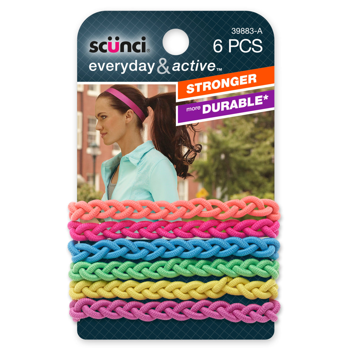 Scünci Everday & Active No Damage Hair Strand Elastics, 6 CT