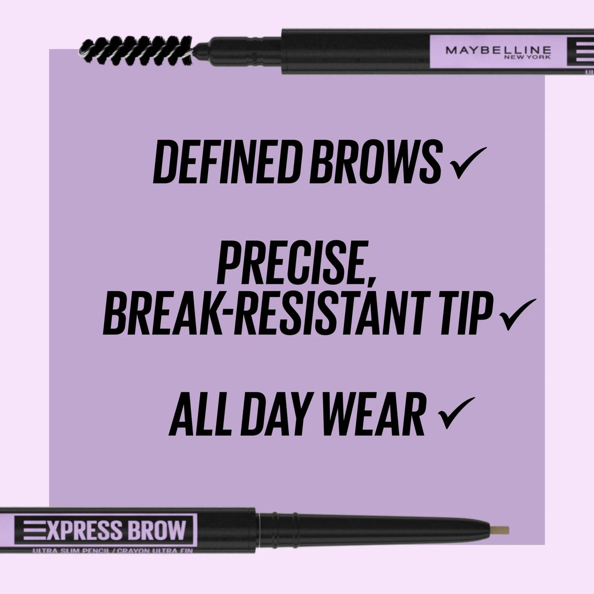 Maybelline Brow Ultra Slim Defining Eyebrow Pencil, Medium Brown