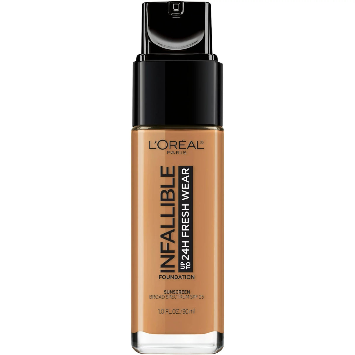 L'Oreal Paris Infallible 24 Hour Fresh Wear Foundation, Lightweight, Hazelnut, 1 oz.