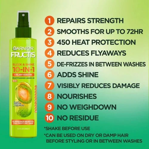 Garnier Fructis Sleek & Shine 10-in-1 Leave-In Spray, 8.1 oz-603084078547-LR-361654-2-LR eShop