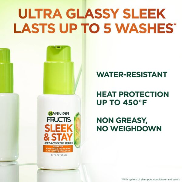 Garnier Fructis Sleek & Shine Sleek & Stay Heat-Activated Hair Serum, 1.7 oz-3600542619929-LR-361650-4-LR eShop