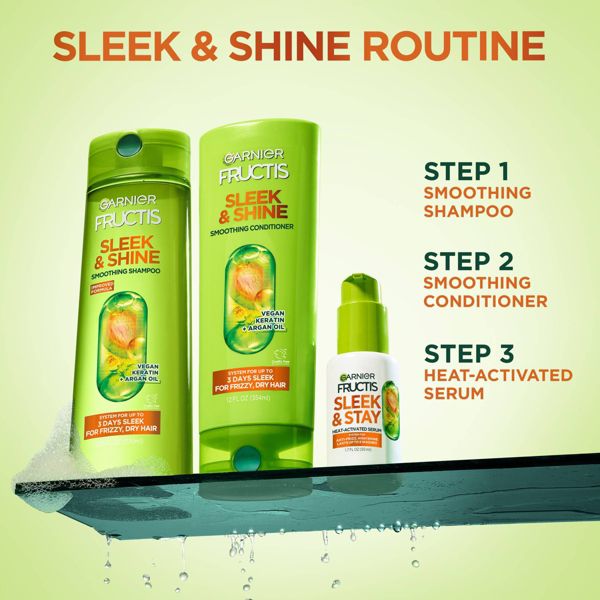 Garnier Fructis Sleek & Shine Sleek & Stay Heat-Activated Hair Serum, 1.7 oz-3600542619929-LR-361650-6-LR eShop