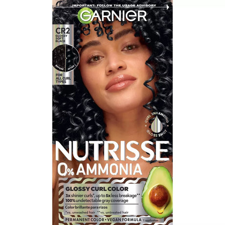 Garnier Nutrisse Curls Permanent Hair Color - CR2 Glossy Soft Black-603084092611-LR-361787-1-LR eShop