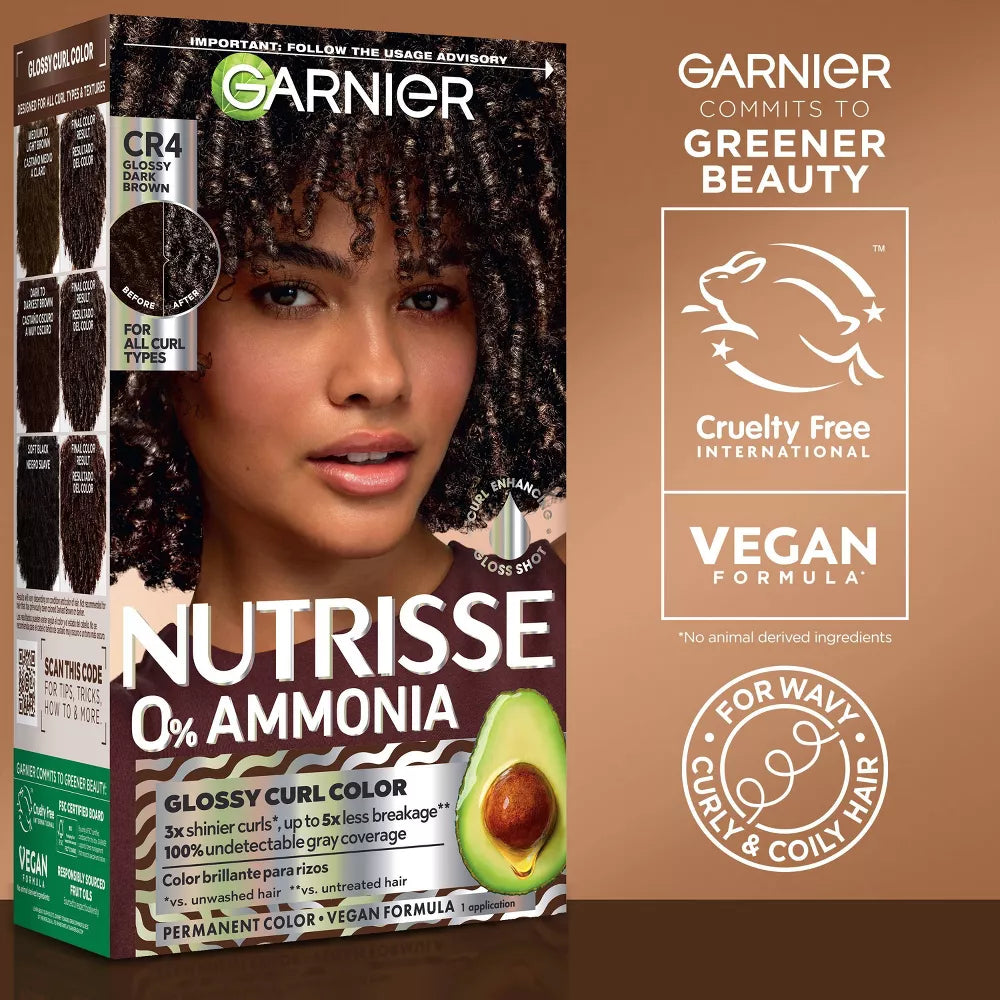 Garnier Nutrisse Curls Permanent Hair Color - CR4 Glossy Dark Brown-603084092628-LR-361788-11-LR eShop