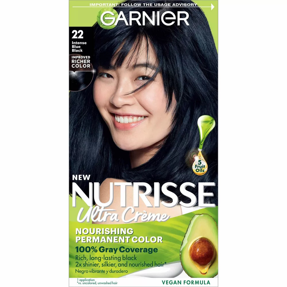 Garnier Nutrisse Nourishing Permanent Hair Color Creme - 22 Intense Blue Black-603084455317-LR-361808-1-LR eShop