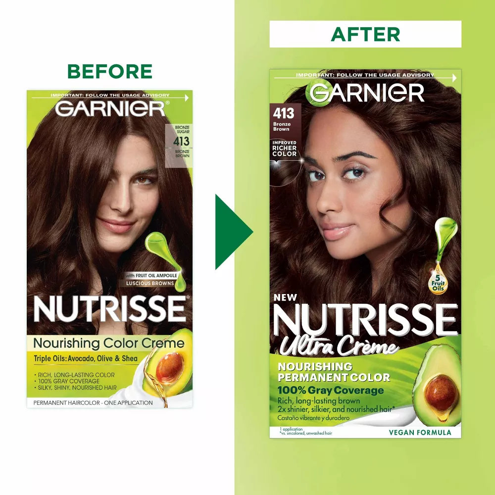 Garnier Nutrisse Ultra Creme Nourishing Permanent Color - 413 Bronze Brown-603084410606-LR-361804-9-LR eShop