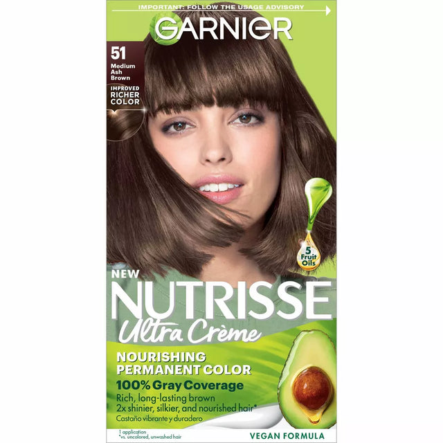 Garnier Nutrisse Ultra Creme Nourishing Permanent Color - 51 Medium Ash Brown-603084244577-LR-251515-1-LR eShop