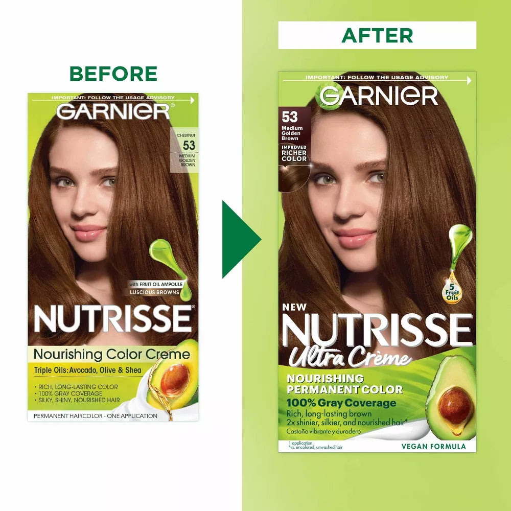 Garnier Nutrisse Ultra Creme Nourishing Permanent Hair Color - 53 Medium Golden Brown-603084242696-LR-251516-9-LR eShop
