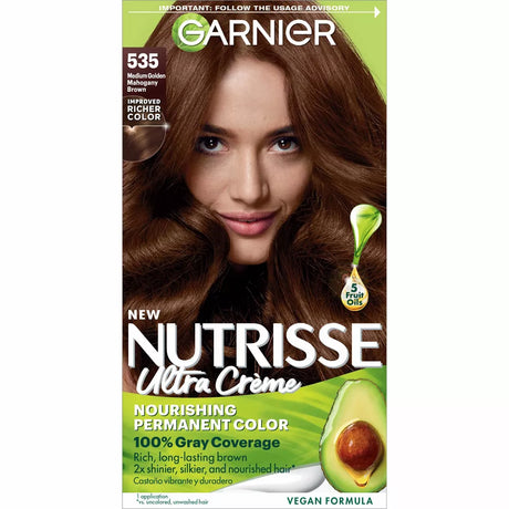 Garnier Nutrisse Ultra Creme Nourishing Permanent Hair Color - 535 Medium Golden Mahogany Brown-603084245239-LR-251541-1-LR eShop