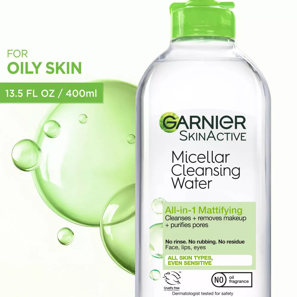 Garnier SkinActive Micellar Cleansing Water - All-In-1 Mattifying, 13.5 oz-603084497058-LR-309788-2-LR eShop