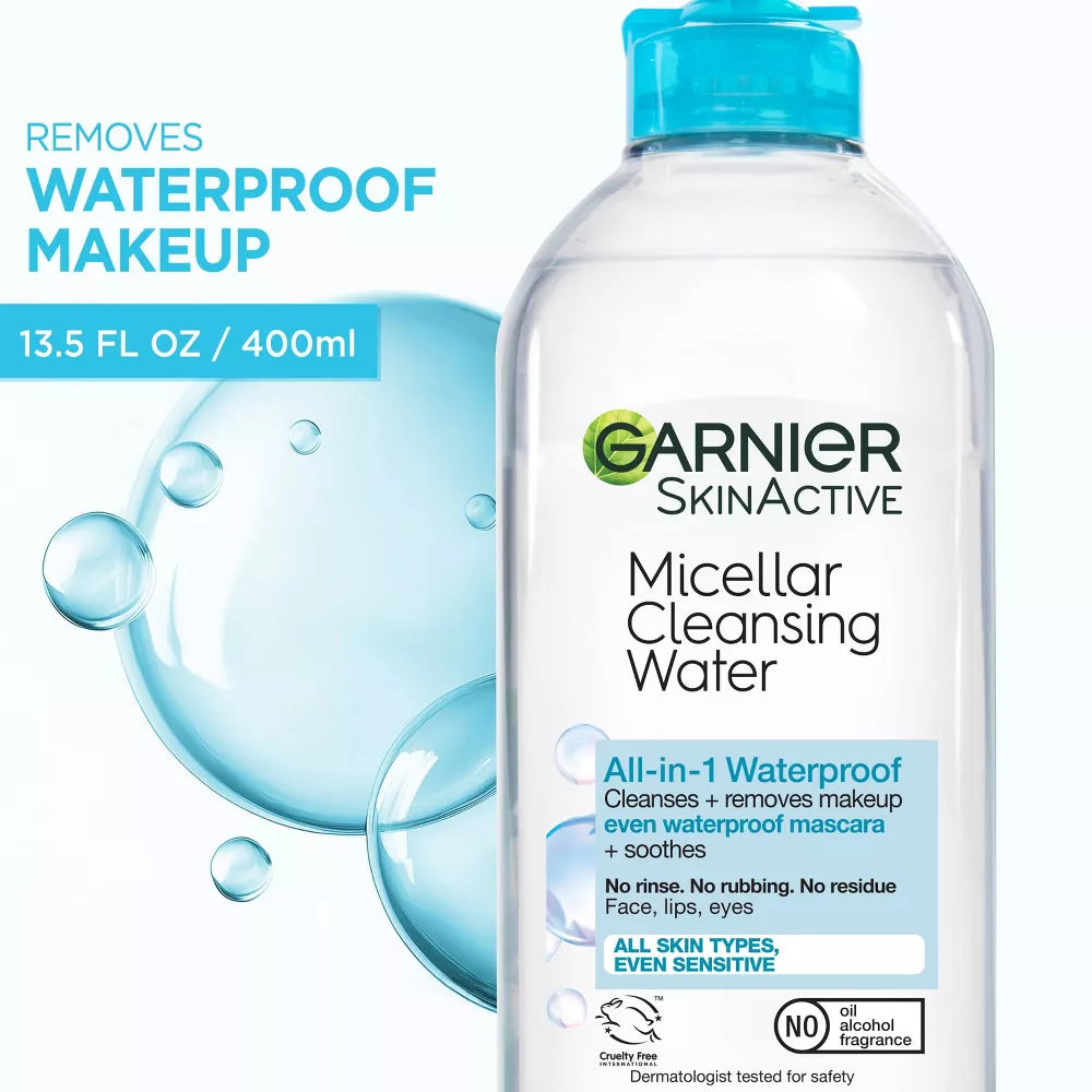 Garnier SkinActive Micellar Cleansing Water - All-In-1 Waterproof, 13.5 oz-603084454693-LR-296025-3-LR eShop