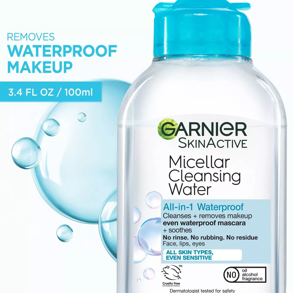 Garnier SkinActive Micellar Cleansing Water - All-In-1 Waterproof, 3.4 oz-603084494514-LR-309789-10-LR eShop