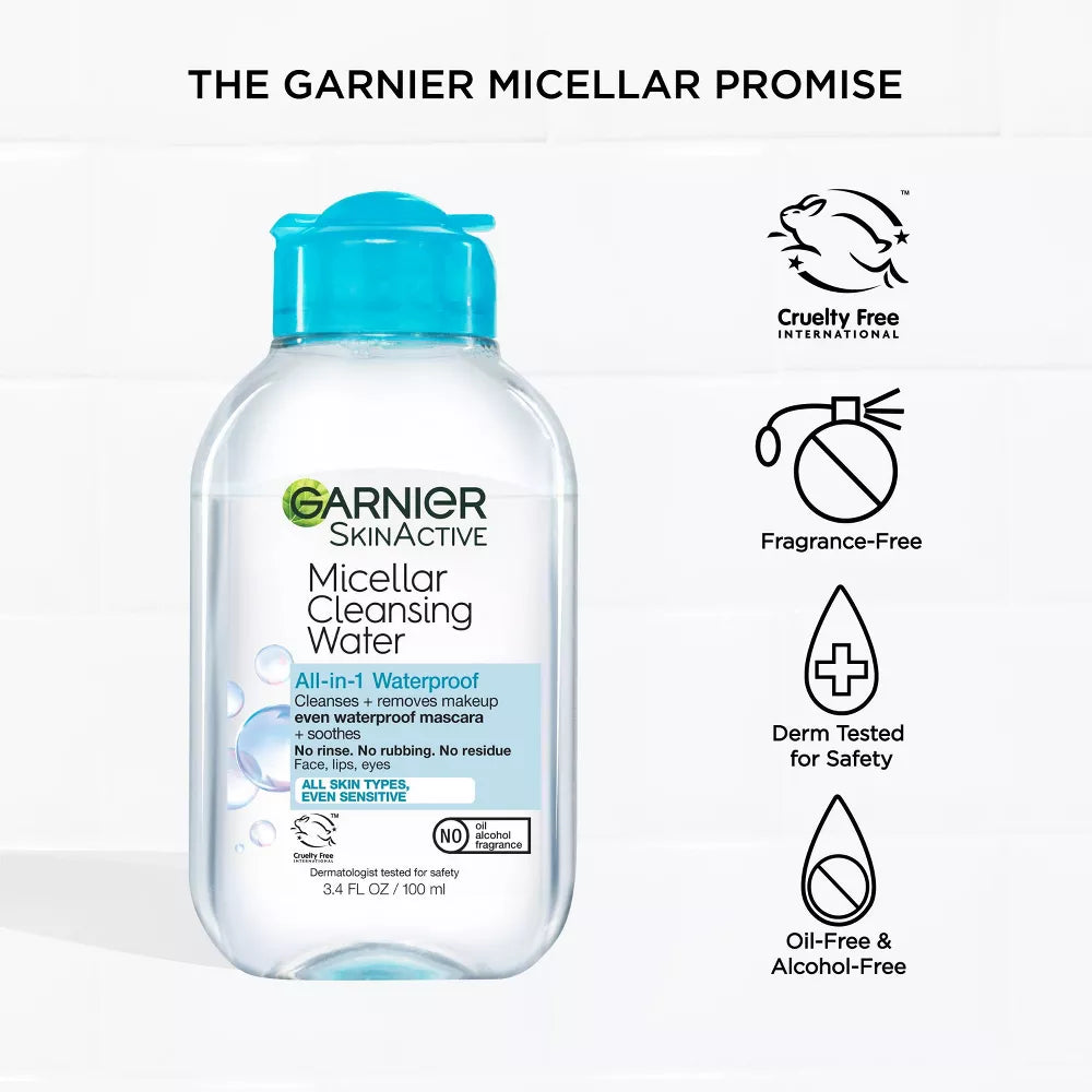 Garnier SkinActive Micellar Cleansing Water - All-In-1 Waterproof, 3.4 oz-603084494514-LR-309789-4-LR eShop