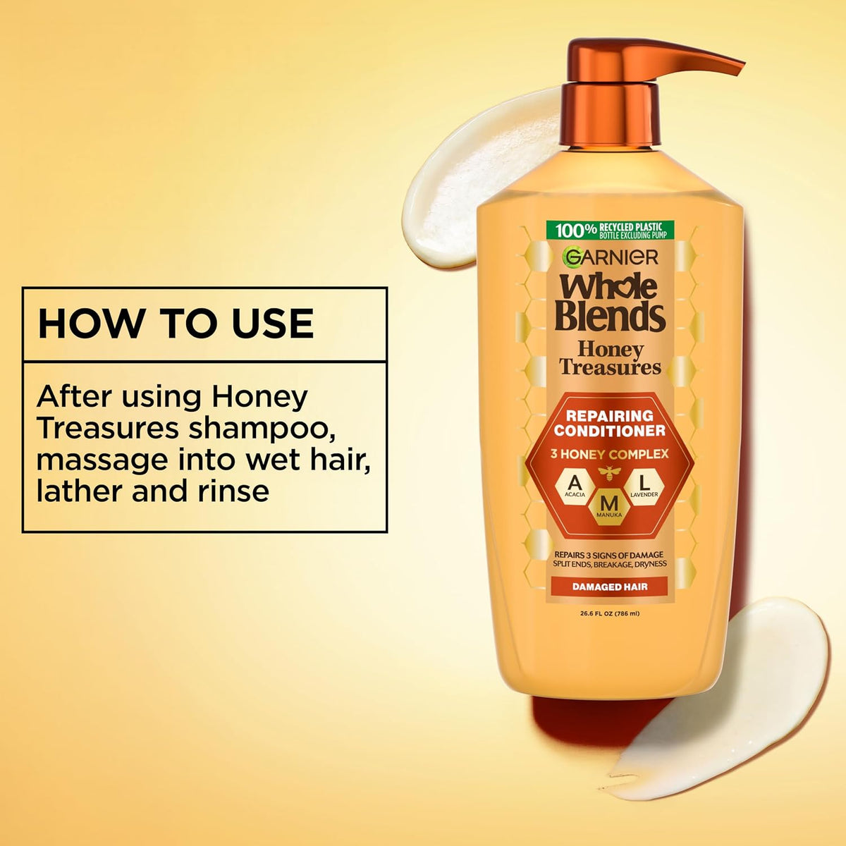 Garnier Whole Blends Honey Treasures Repairing Conditioner, 26.6 oz-603084560707-LR-361694-6-LR eShop