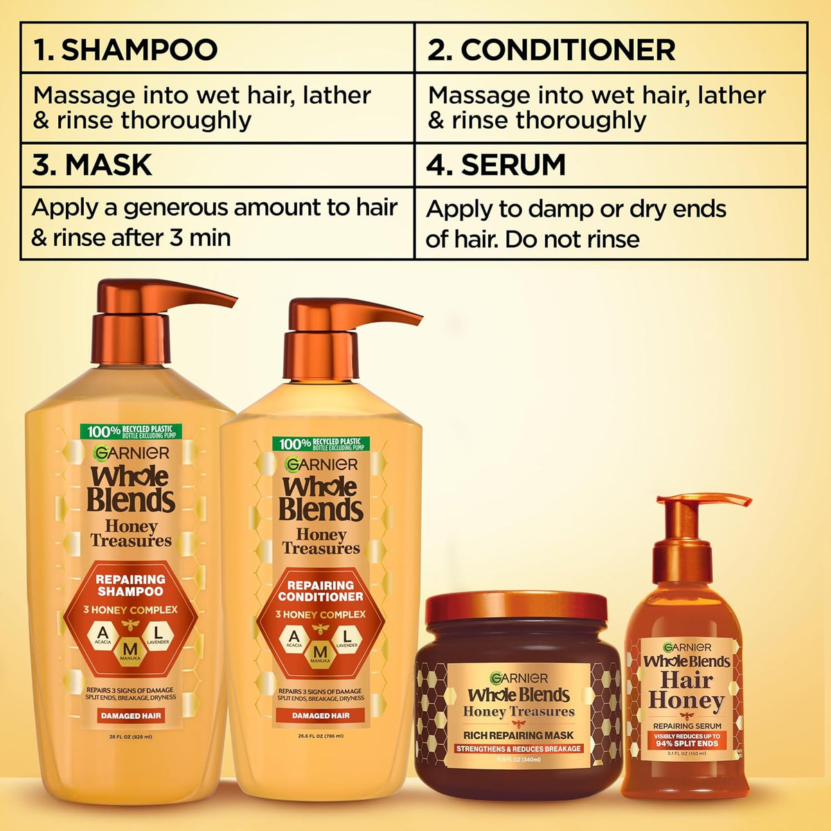 Garnier Whole Blends Honey Treasures Repairing Conditioner, 26.6 oz-603084560707-LR-361694-8-LR eShop