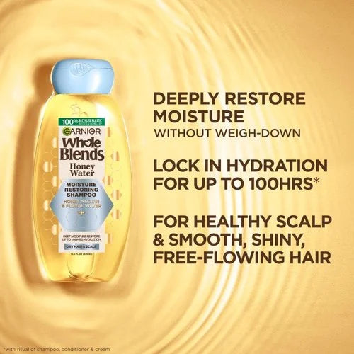 Garnier Whole Blends Honey Water Moisture Restoring Shampoo, 12.5 oz-603084088515-LR-361665-3-LR eShop
